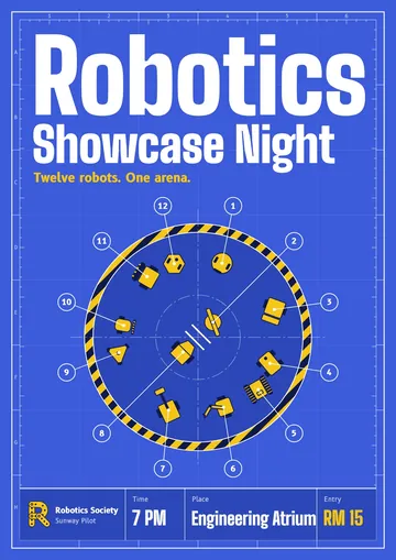 Poster for Robotics Showcase Night, by Robotics Society