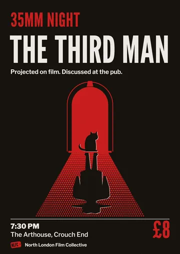 Poster for The Third Man on 35mm, by North London Film Collective